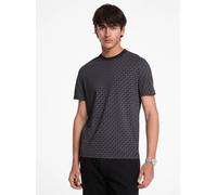 MK Camiseta de punto liso de algodón con estampado de logotipos - Negro - Michael Kors L