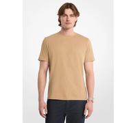 MK Camiseta de punto liso de algodón con estampado de logotipos - Nude - Michael Kors L