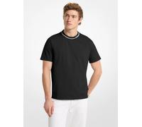 MK Camiseta de punto liso de algodón con logotipo - Negro - Michael Kors S