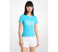 MK Camiseta Saint-Tropez de algodón elástico - Azul - Michael Kors XXS