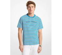MK Camiseta Saint-Tropez de punto liso de algodón a rayas - Azul - Michael Kors XL