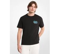 MK Camiseta Saint-Tropez de punto liso de algodón - Negro - Michael Kors XXL