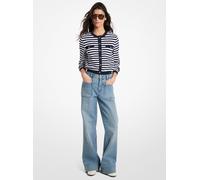 MK Cárdigan de punto elástico a rayas - Azul - Michael Kors XXS