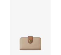 MK Cartera mediana de piel granulada con bloque de color y adorno MK curvo - Nude - Michael Kors ONE SIZE