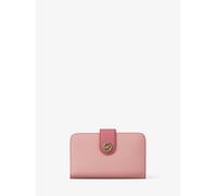 MK Cartera mediana de piel granulada con bloque de color y adorno MK curvo - Rosa - Michael Kors ONE SIZE