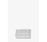 MK Cartera pequeña de piel metalizada acolchada - Plateado - Michael Kors ONE SIZE