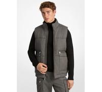 MK Chaleco acolchado de algodón con motivo de pata de gallo - Gris - Michael Kors XS