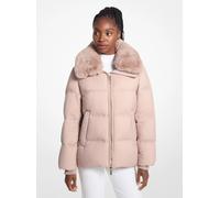 MK Chaqueta acolchada con cuello de piel sintética - Dorado - Michael Kors M