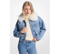 MK Chaqueta vaquera con cuello de pelo sintético - Azul - Michael Kors M-L