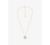 MK Collar bitono con adorno de logotipo e incrustaciones - Plateado - Michael Kors ONE SIZE