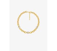 MK Collar de cadena de eslabones con adorno MK Pop e incrustaciones - Plateado - Michael Kors ONE SIZE