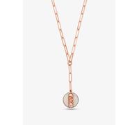 MK Collar de cadena de eslabones de latón chapado en metal precioso con logotipo imperio - Dorado Rosa - Michael Kors ONE SIZE