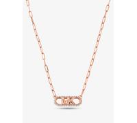 MK Collar de cadena de eslabones en plata de ley chapada en metal precioso con logotipo imperio - Dorado Rosa - Michael Kors ONE SIZE
