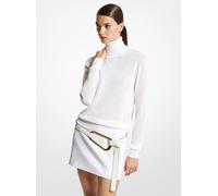 MK Jersey de cuello vuelto Joan de mezcla de viscosa y tul - Blanco - Michael Kors L