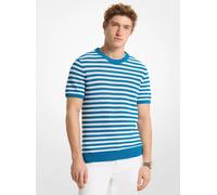MK Jersey de manga corta de malla de algodón a rayas - Azul - Michael Kors M
