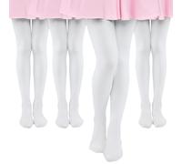 MK MATT KEELY 4 Pares Medias Ballet Niñas Leotardos Blanco Niño Leggins Gimnasia Ritmica Niña para Fiesta Danza Uniforme,1 2 3 Años