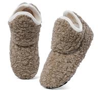 MK MATT KEELY Botas de invierno para mujer, cómodas, para interiores y exteriores, con suela de goma antideslizante, Marrón claro, 42/43 EU