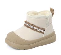 MK MATT KEELY Botas Niño Invierno Bota Nieve Impermeable Zapatillas Botines Exterior Cálido Niña con Suela de Antideslizante,Beige,EU 23/23.5