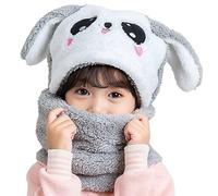 MK MATT KEELY Gorro Invierno Niño Niña 1-14 Años Conjunto de Calentar para Bebés y Niños Pequeños,Conejo-Gris,1-4 Año