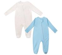 MK MATT KEELY Pijama Bebé Niño Niña Body Bebe Manga Larga Algodón Ropa Recien Nacido Regalos(Pack de 2),Beige+Azul,0 1 2 3 meses