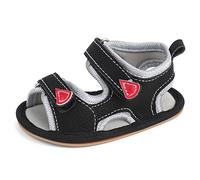 MK MATT KEELY Sandalias Bebé Niñas Niños Zapatillas Primeros Pasos Verano Zapatos Cuero Suave Antideslizante Puntera Abierta,Gris,6-12 Meses
