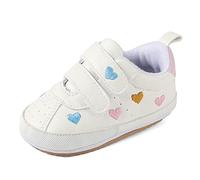 MK MATT KEELY Zapatillas para Bebé Niña Niños Primeros Pasos Zapatillas Antideslizantes de Cuero Suave de PU 6-12 Meses,Multicolor