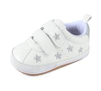 MK MATT KEELY Zapatillas para Bebé Niña Niños Primeros Pasos Zapatillas Antideslizantes de Cuero Suave de PU 6-12 Meses,Gris