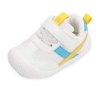 MK MATT KEELY Zapatillas para Bebé Primeros Pasos Zapatos Niño Niña Cuero PU Suela Suave Antideslizante 0-4 años,Amarillo,EU19(CN15)