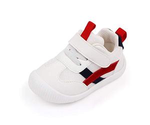 MK MATT KEELY Zapatillas para Bebé Primeros Pasos Zapatos Niño Niña Cuero PU Suela Suave Antideslizante 0-4 años,Rojo,EU20(CN16)