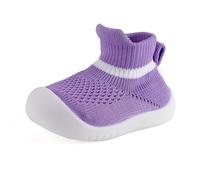 MK MATT KEELY Zapatos Bebé Primeros Pasos 6-36 Meses Calcetines con Suela de Goma Zapatillas Niño Niña Calzado Respetuoso Bebé,Morado,12-18 Meses