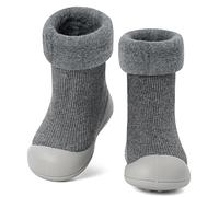 MK MATT KEELY Zapatos Calcetines Invierno Bebé Calzado Barefoot Antideslizantes Zapatos Bebé Primeros Pasos Niño Niña,Gris,12-18 Meses