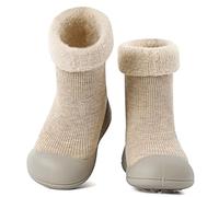 MK MATT KEELY Zapatos Calcetines Invierno Bebé Calzado Barefoot Antideslizantes Zapatos Bebé Primeros Pasos Niño Niña,Beige,2-3 Años