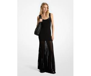 MK Maxivestido de mezcla de viscosa transparente elástica - Negro - Michael Kors L