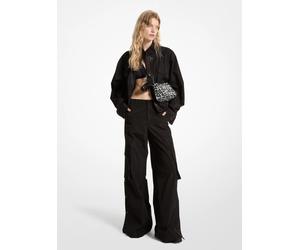 MK Pantalón cargo de pierna ancha tejido - Negro - Michael Kors EU 34