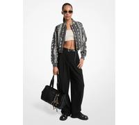 MK Pantalón de crepé plisado de pierna ancha - Negro - Michael Kors EU 40