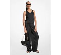 MK Pantalón de satén drapeado de pierna ancha - Negro - Michael Kors EU 36