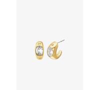 MK Pendientes de aro circulares con chapado en metal precioso y circonio cúbico - Dorado - Michael Kors ONE SIZE