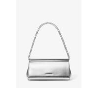 MK Pochette Carmine mediano de piel granulada metalizada - Plateado - Michael Kors ONE SIZE