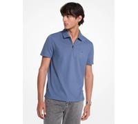 MK Polo de piqué de mezcla de algodón con cremallera - Azul - Michael Kors XL