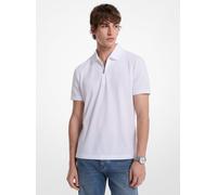 MK Polo de piqué de mezcla de algodón con cremallera - Blanco - Michael Kors XXL