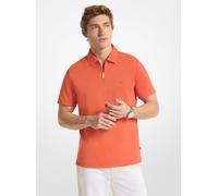 MK Polo de piqué de mezcla de algodón con cremallera - Naranja - Michael Kors XS
