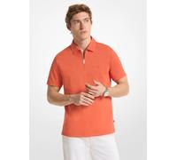 MK Polo de piqué de mezcla de algodón con cremallera - Naranja - Michael Kors XXL