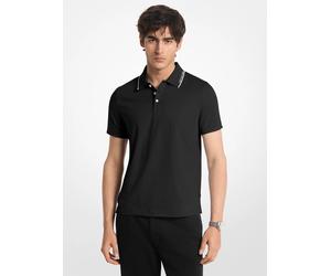 MK Polo de punto liso de algodón con ribete - Negro - Michael Kors L
