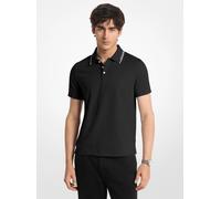 MK Polo de punto liso de algodón con ribete - Negro - Michael Kors XXL