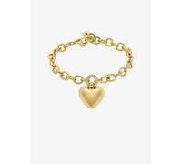 MK Pulsera con colgante de corazón abombado e incrustaciones - Dorado - Michael Kors ONE SIZE