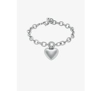 MK Pulsera con colgante de corazón abombado e incrustaciones - Plateado - Michael Kors ONE SIZE