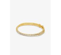 MK Pulsera de tenis doble de latón chapado en metal precioso - Dorado - Michael Kors ONE SIZE