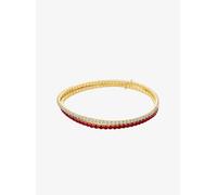 MK Pulsera de tenis elástica ajustada doble con circonios cúbicos - Dorado - Michael Kors ONE SIZE