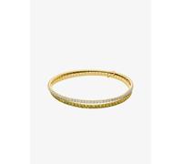 MK Pulsera de tenis elástica doble de latón chapado en metal precioso - Dorado - Michael Kors ONE SIZE