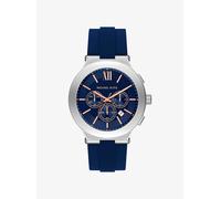 MK Reloj Billie oversize en tono plateado con correa de silicona - Azul - Michael Kors ONE SIZE